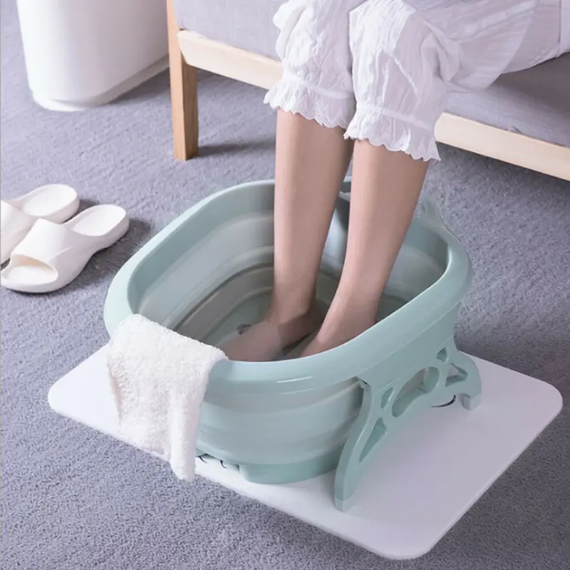 

Portable Electric Foot Spa Bucket Bath Roller Foot Bath Massage Bubble Heat Buckets Vibration Pedicure Heating Folding Tubs Hot