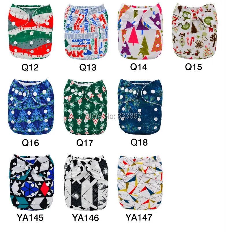 LilBit Merry Christmas Reusable Adjustbale Baby Cloth Nappies