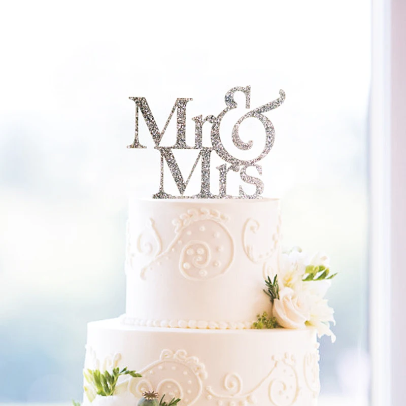 Mr and Mrs День Святого Валентина торт Топпер Свадебные Элегантные Свадебные украшения для свадебного торта Подарки сувениры