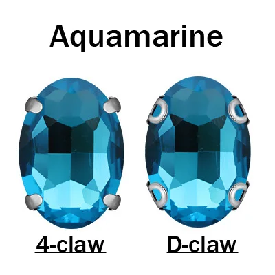 Мульти размер D коготь четыре когти кристаллы Стекло Стразы для шитья Srass не исправление стразы дизайн одежды Стразы для одежды - Цвет: aquamarine