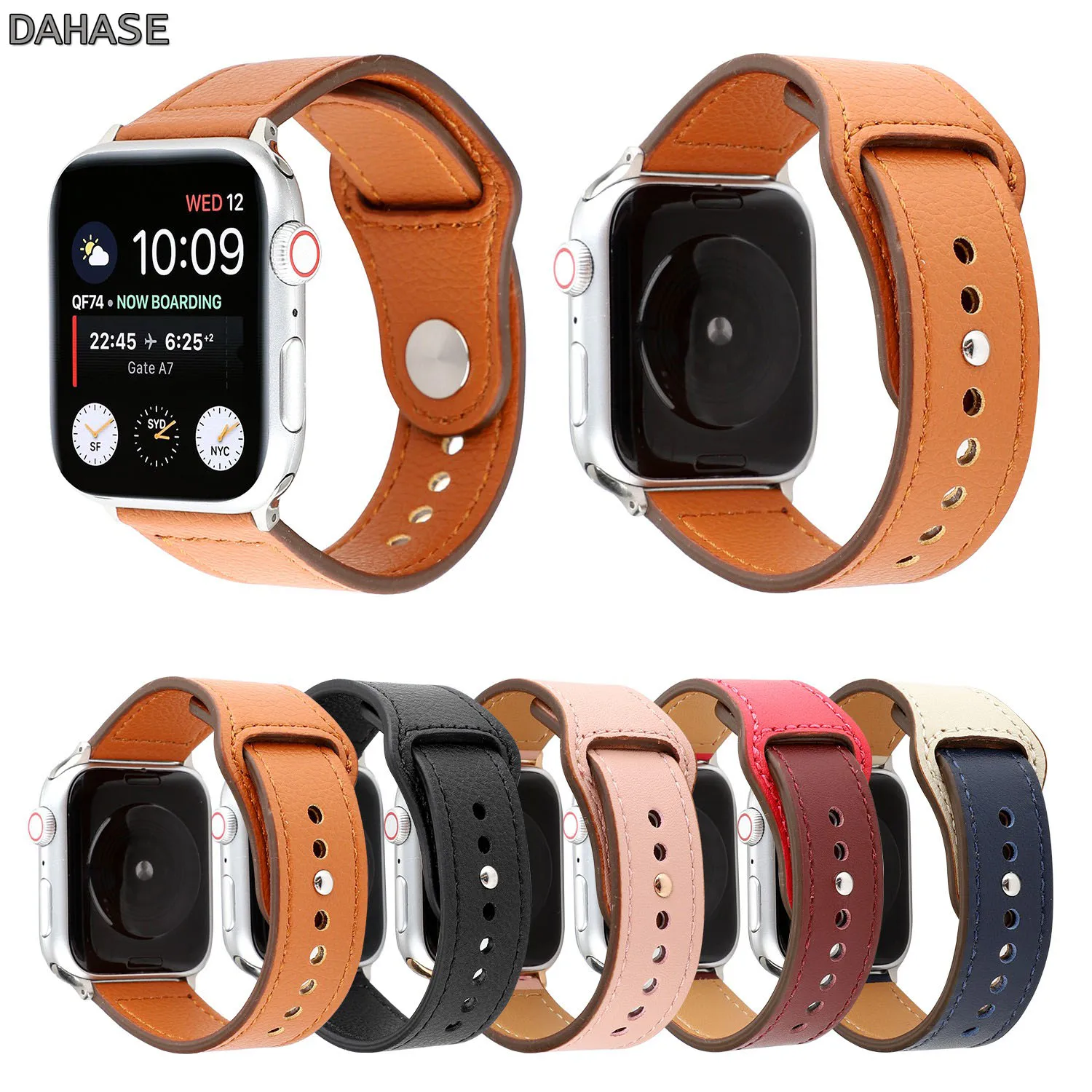 Ремешок для часов из натуральной кожи Apple Watch Series 1 2 3 4 42 мм 38 44 40 браслет iWatch Band