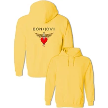 Модные толстовки унисекс с надписью «Bon Jovi Rock Band» и крыльями, с мечом в виде сердца, мужские толстовки с капюшоном для мальчиков, пуловеры серого, белого, желтого цвета