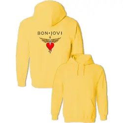 Модные Bon Jovi рок группа крыло сердце меч унисекс Кофты для мужчин мальчика толстовки серый, белый, желтый пуловеры для женщин