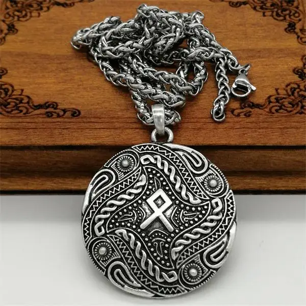 Подвеска с символикой викингов Norse Odin Raven Smybol Amulet futark античное серебряное