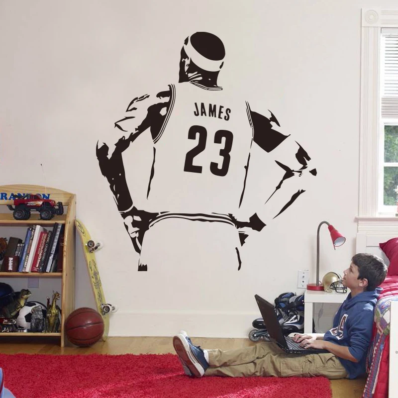 Buy New Design NBA James Wall Sticker Vinyl DIY Home Decor Basketball Player