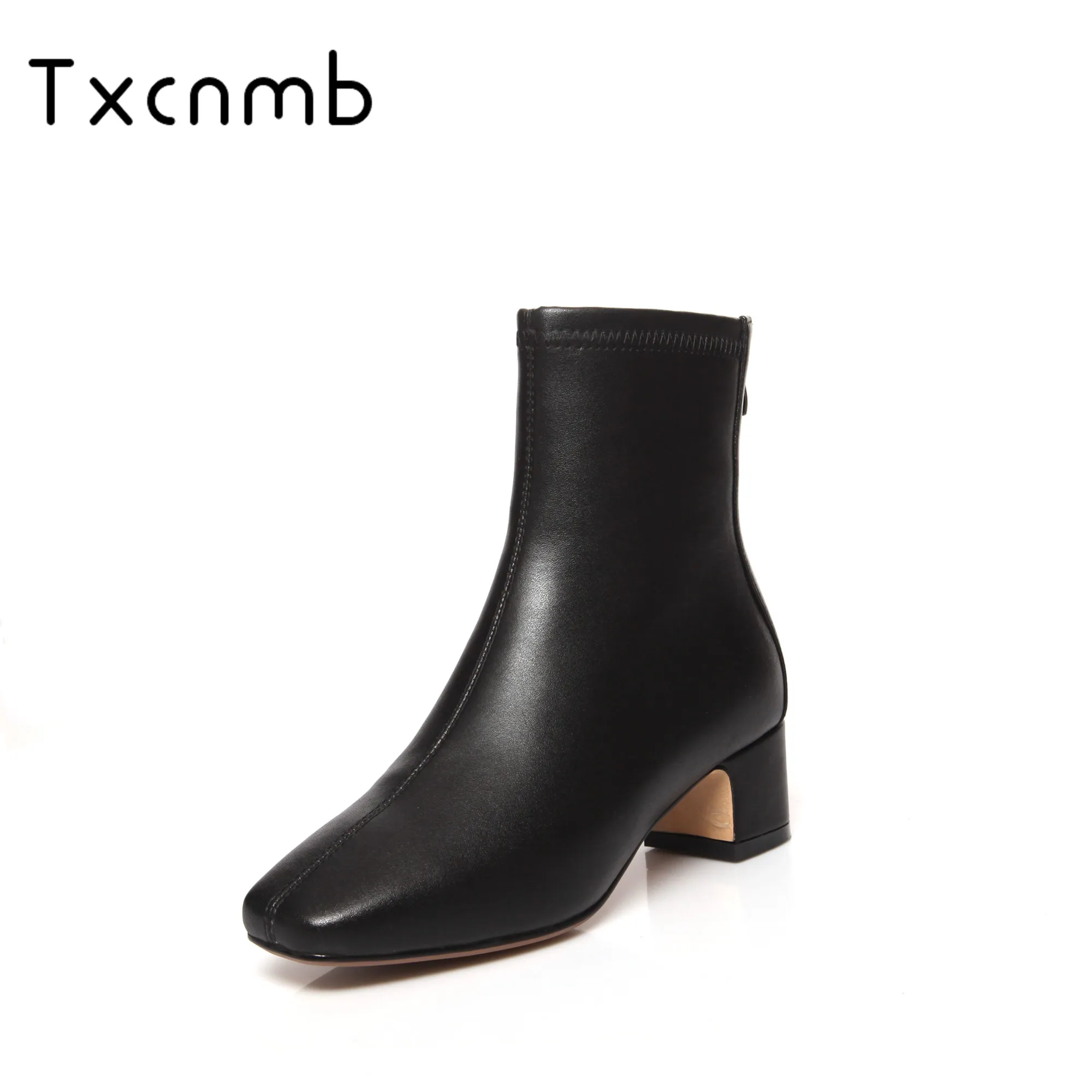 

TXCNMB 2019 New Sexy Women Ankle Boots platform high heel Autumn Winter Party Shoes Woman Genuine Leather Boots woman basic