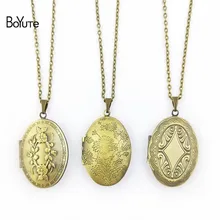 BoYuTe розничная 1 шт 70 см цепь 23*38 мм Овальный плавающий фото медальон ожерелье кулон открытое ожерелье