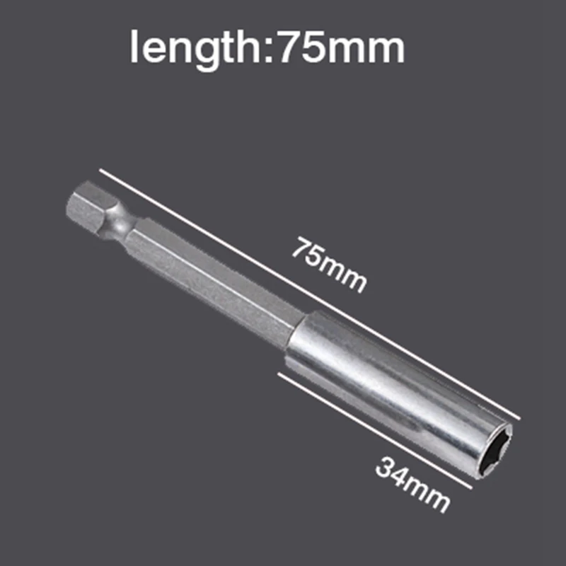 

1pc Magnetic Screwdriver Extension Bit 75mm 1/4 Hex Shank Screwdriver Bit Holder Quick Change Extension Rod Bar Hand Tool Socket