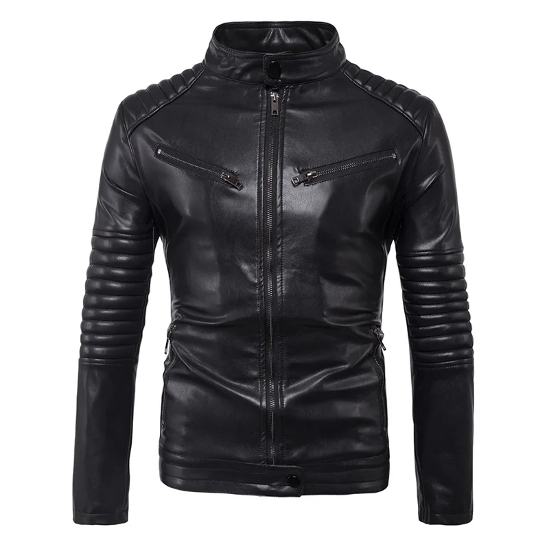 Mens Leather Jackets Coat Motorcycle_01