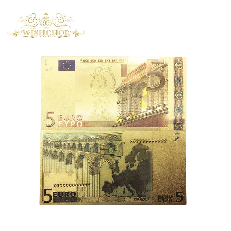 10 шт./лот высокое качество Цветной банкнот евро 200 EUR банкнот в Позолоченные поддельные деньги для украшения дома - Цвет: 5