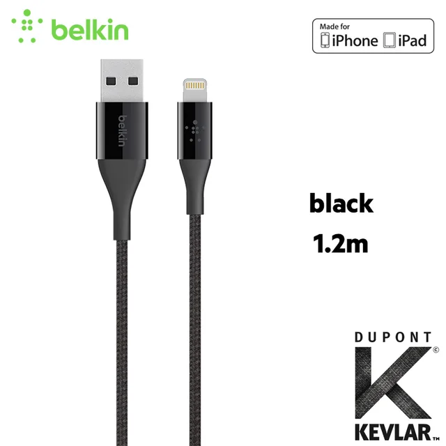 Belkin MIXIT Duratek Kevlar Lightning naar USB Kabel door MFi Gecertificeerd Sync Charge 2.4A voor iPhone Max 8 7 Plus F8J207bt|mfi certified|usb cablecable mfi - AliExpress