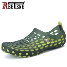 Reetene/Новинка года; мужские сандалии; прозрачная обувь для мужчин; повседневная Летняя обувь; дышащая пляжная обувь для улицы; мужские шлепанцы; вьетнамки