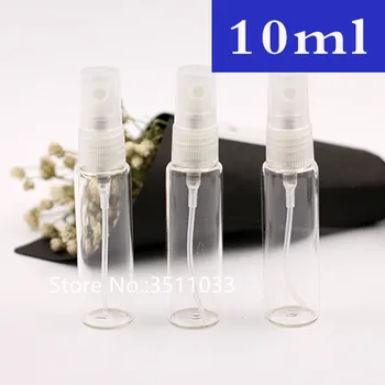 

10ml Transparent Glass Perfume Bottle 10CC Glass Spray Bottle With Clear Cap Glass Parfum Sample Packing Vials 100pcs/lot