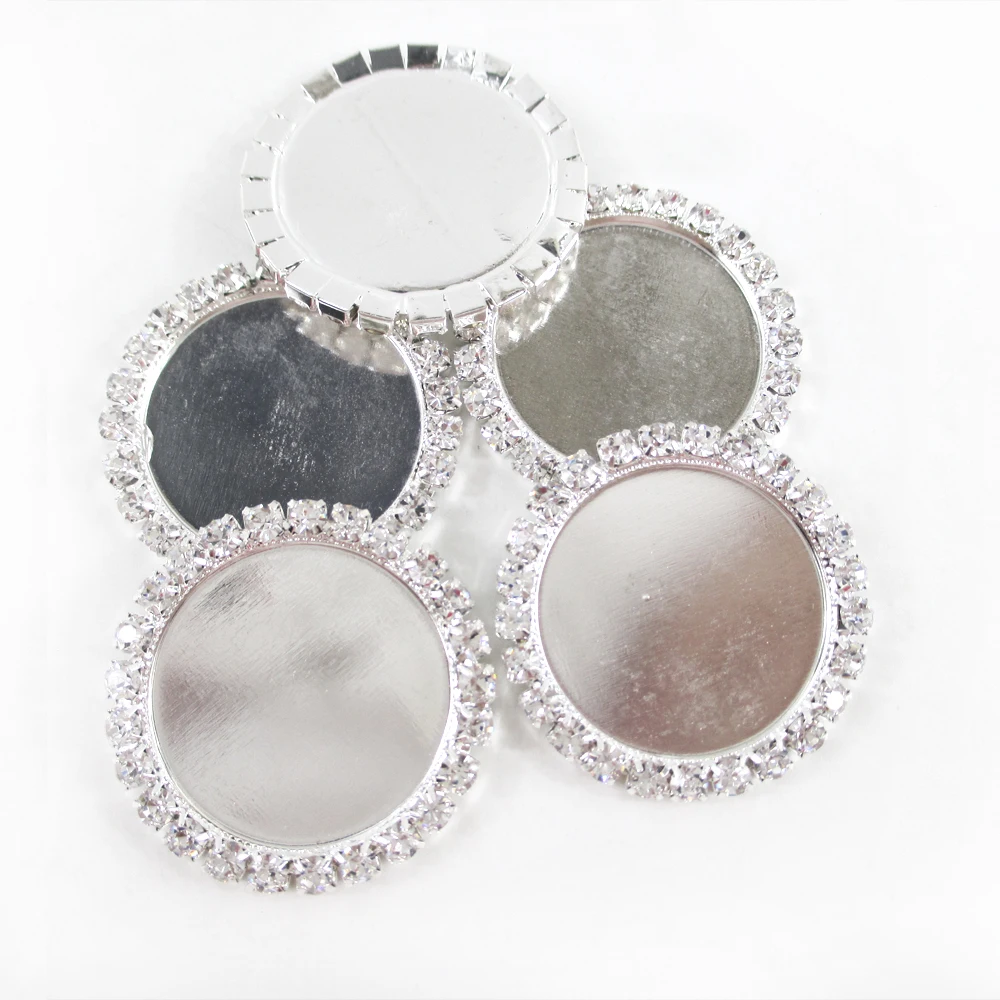 

David accessories Rhinestone Flattened Bottle Caps Pedestal Round Shape for DIY Hair bow Crafts Necklace,5Yc2077