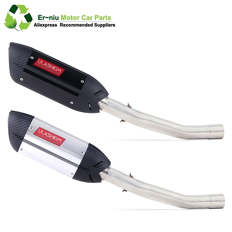 

ZX6R ZX-6R Motorcycle Exhaust Full system middle bend pipe + Muffler Slip-on for Kawasaki ZX-6R ZX6R 2008 to 2014