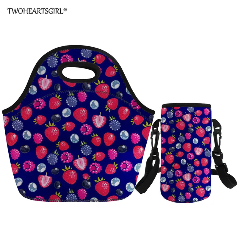 

Twoheartsgirl Fashion Portable Insulated Lunch Bag Thermal Food Picnic Lunch Bags For Women Kids Strawberry Print Lunch Box