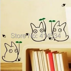 Decorative Removable Totoro Wall Stickers Decal for Home Stairs Sticker Decals Black Stickers Chambre Wall Decor Kitchen from Reliable decal plotter ...