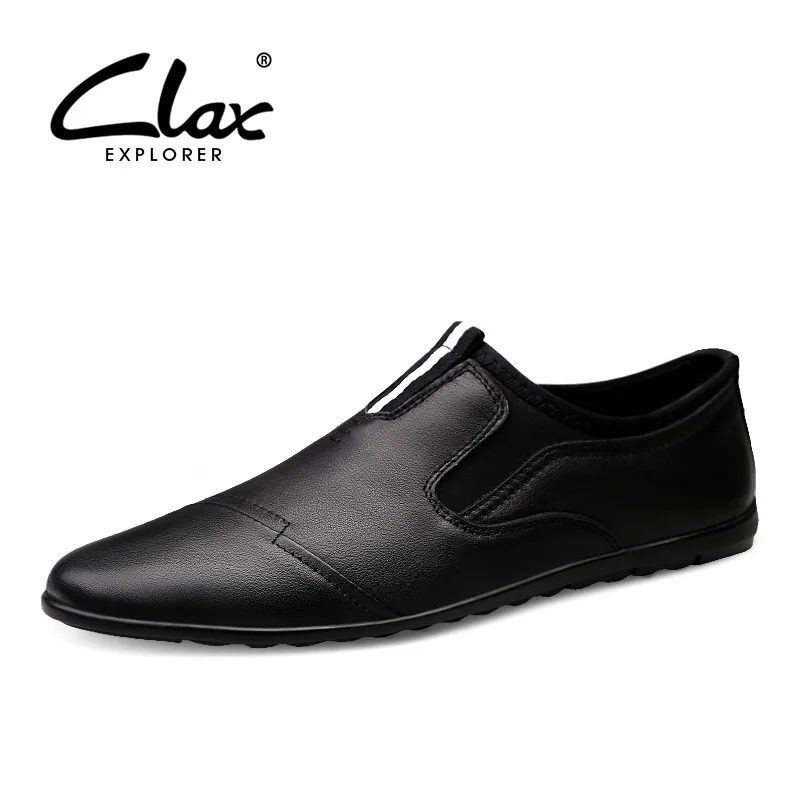 

CLAX Mens Loafers 2019 Spring Summer Casual Leather Shoes Male Flats Moccasins Slip on Man's Shoe Genuine Leather Boat Shoes