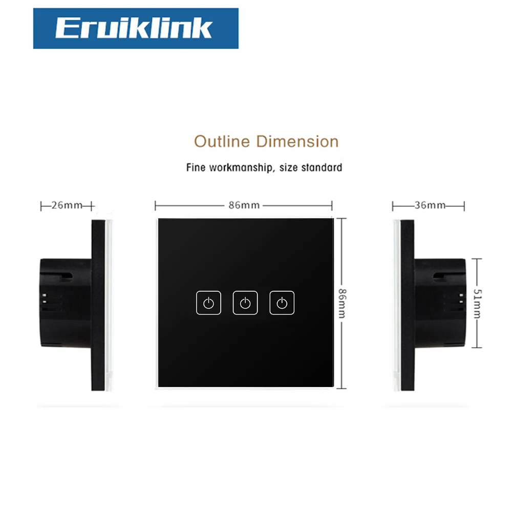  Eruiklink EU/UK rf433 remote control switch Smart Home wall switch Wireless Remote Control light sw - 32797157676