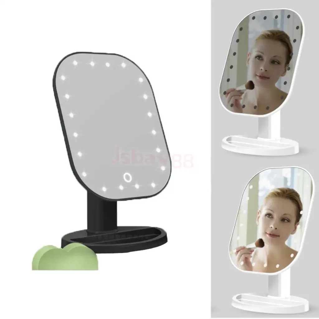 

Durable LED Lighted Touch Screen Mirror Cosmetic Makeup Shaving Magnifying 1X 10X Mirror High Quality Plastic