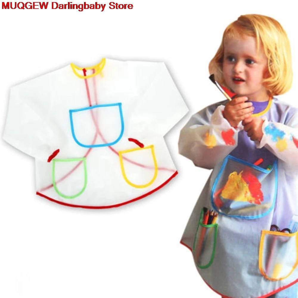 

Children Kid Childs Waterproof Long Sleeve Painting Cooking Apron School Smock Learning Education Interesting Toys Birthday Gift