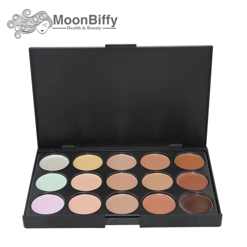 

MOONBIFFY Concealer Palette Makeup 15 Colors Cream Base Palettes Matte Contouring Foundation Face Facial Cosmetic Set Contour