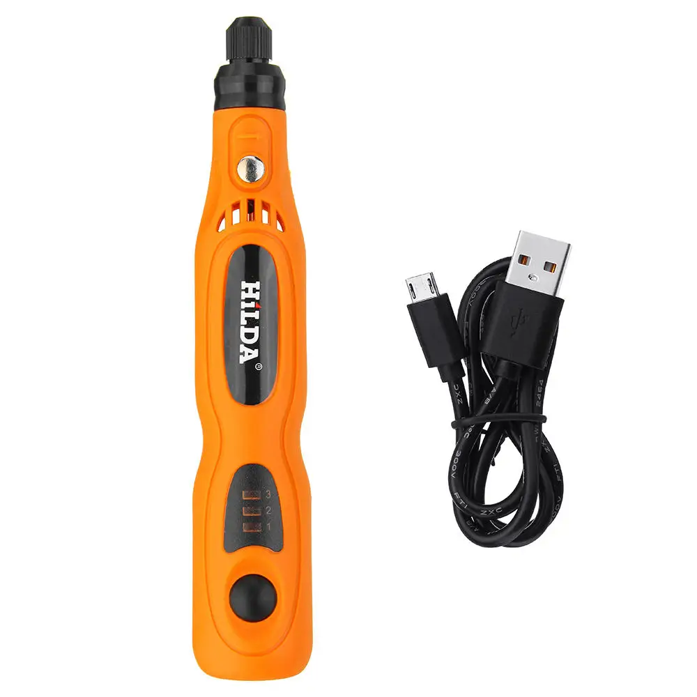 

HILDA JD3324C USB Charging Rotary Tool Kit 3.6V Cordless Variable Speed Electric Grinder Drill