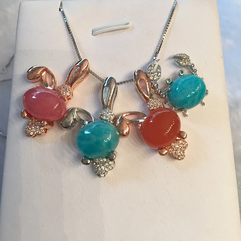 

Piece Amazonite South Onyx Lovely Rose Gold Silver