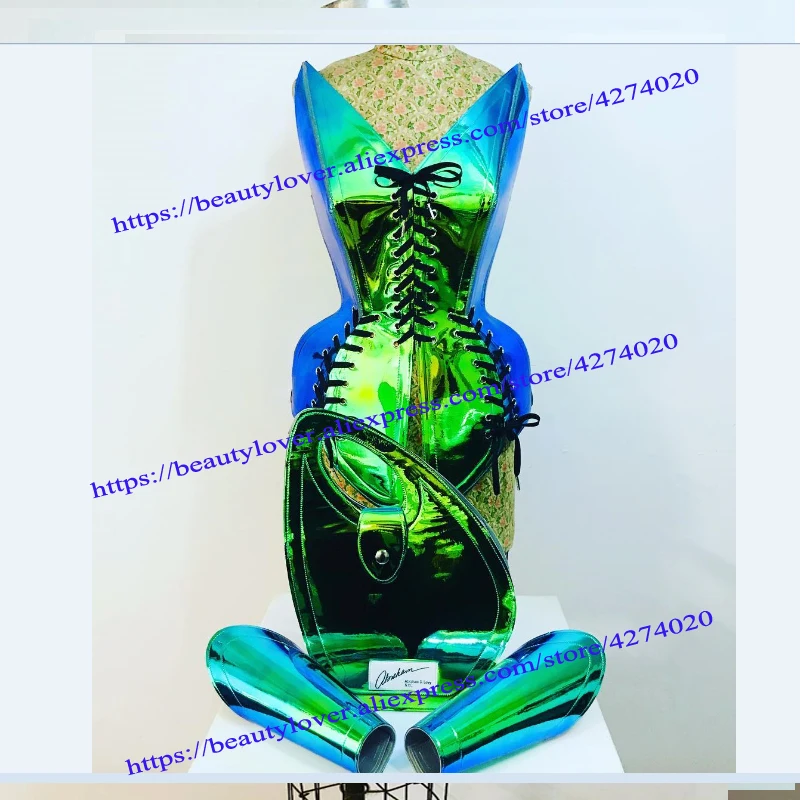 

Women Singer dancer Sexy shiny environmental theme laser female warrior suit night club bar new cosplay costume