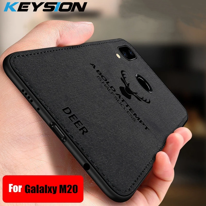 KEYSION для Samsung Galaxy M20 M30 M10 чехол телефона ткань матовая кожа жесткая задняя крышка