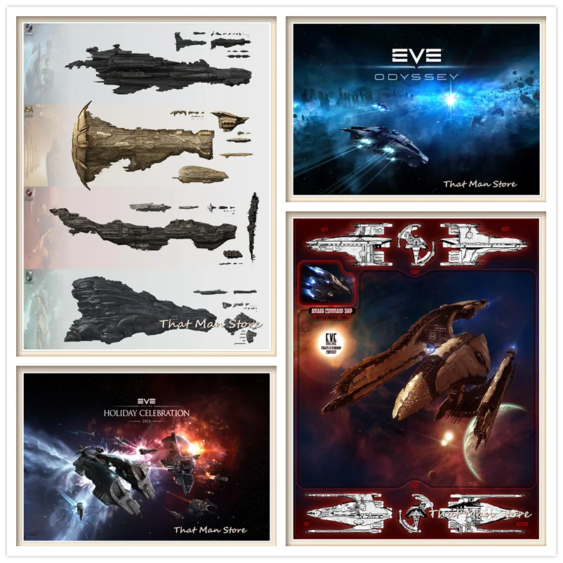 Плакаты EVE Online фотообои с белым покрытием печать прозрачное изображение домашний
