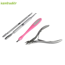 Kanbuder Новая мода Портативный Нержавеющая сталь ногтей кутикулы Ложка Pusher Remover Резак Нипер Clipper Cut Набор инструментов