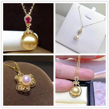 

Free Shipping Solid 18k Yellow Gold Pearl Pendant Connector,Cup And Peg Bead Cap,Dangle Gold Jewelry Making ,No pearl No chain