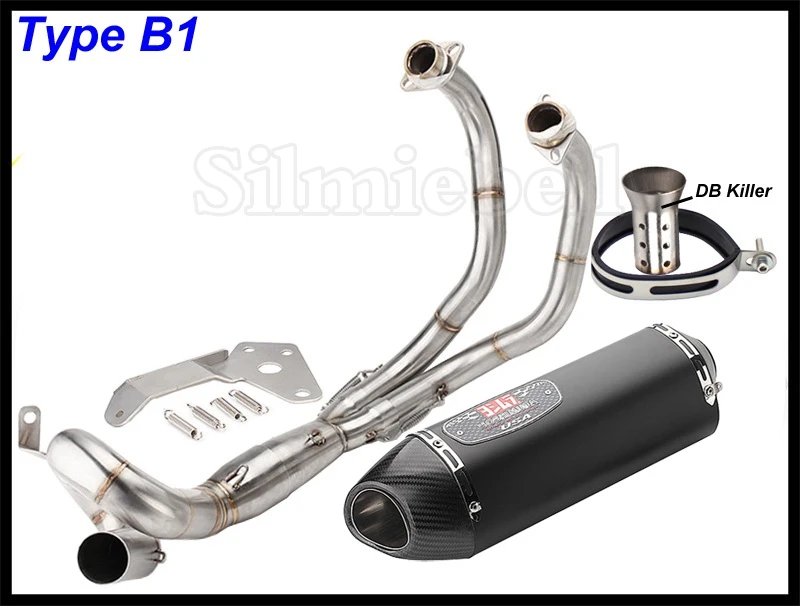 Type B1 MT07 FZ07 мотоцикл Yoshimura глушитель труба передняя средняя звено трубы Полный побега мото системы для Yamaha mt-07 FZ-07 XSR700 - Цвет: Type B1