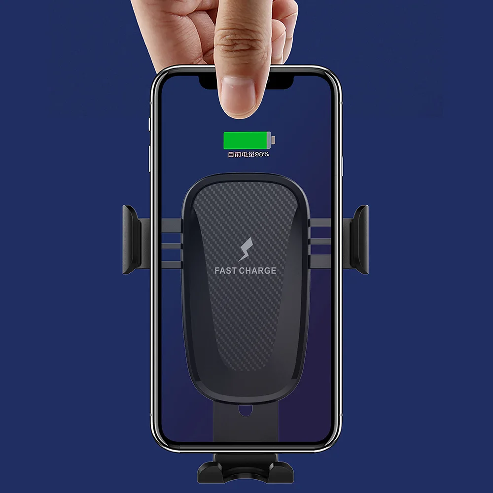 FDGAO Qi автомобильное беспроводное зарядное устройство для IPhone X XS Max XR 8 Plus 10 Вт Быстрая зарядка Держатель Автомобильное гравитационное зарядное устройство Подставка для samsung S8 S9