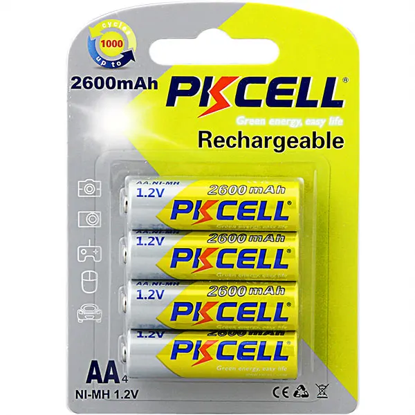 8 шт/2 упаковки PKCELL 1,2 v AA 2300 mAh-2600 mAh Ni-MH aa 2A аккумуляторные батареи для фонарика игрушки дистанционное управление