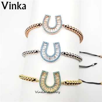 

10pcs New Fashion Top Quality U Shape Charm Bracelet CZ Letter U Bracelet Jewelry gift wholesale