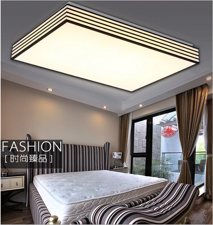 

Free shipping modern led ceiling lights lamp for living room,bedroom,white+black abajur dimmable RC control lamparas de techo