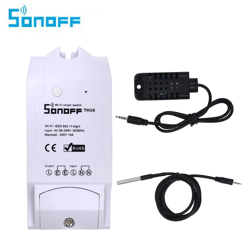 

Sonoff TH10 Switch Probe Smart Module Waterproof with Temperature Sensor Non-Waterproof Humidity Temperature Monitoring Sensor