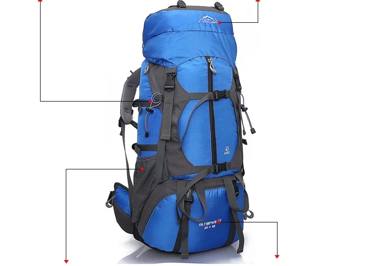 65L Large Capacity Backpack High quality Nylon Waterproof Travel bag Durable Multifunctional Rucksack For Outdoor Hiking Camping (1)
