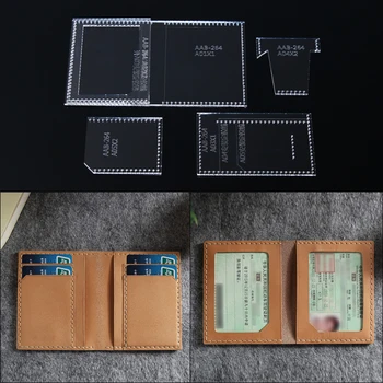 

1 Set Acrylic Card package Leather Template Home Handwork Leathercraft Sewing Pattern Tools Accessory 10.5x8.5x1cm