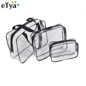 

3pcs/set Fashion Environmental Protection PVC Transparent Cosmetic Bag Women Travel Make up Toiletry Bags Makeup Organizer Case
