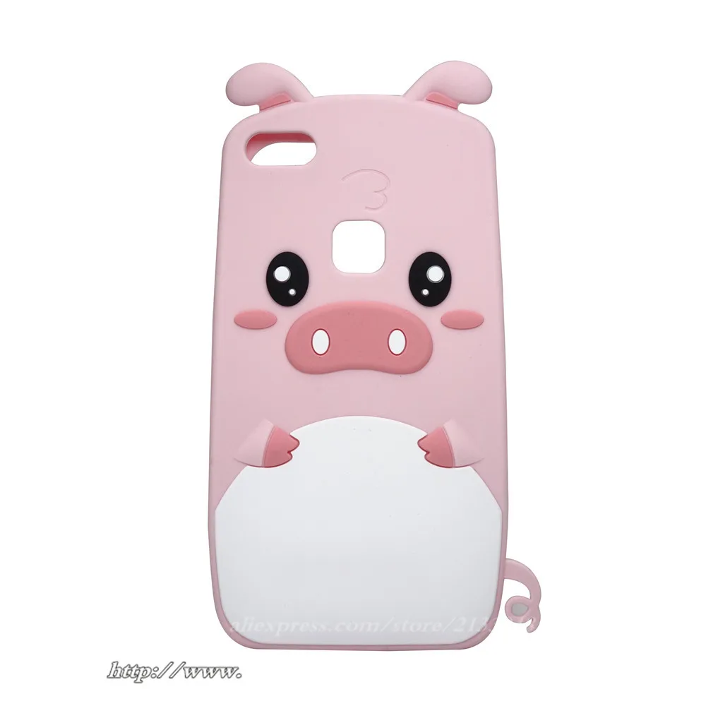 Fashion 3D Cartoon Silicone Phone Case Honor 8 lite for Huawei P8 Lite 2017 Cover Hiawei P9 Cute pig |