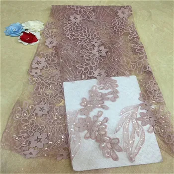 

Onion Nigerian French Lace Fabrics 2019 sequins African Tulle Lace Fabric High Quality African Lace Wedding Fabric For Dress