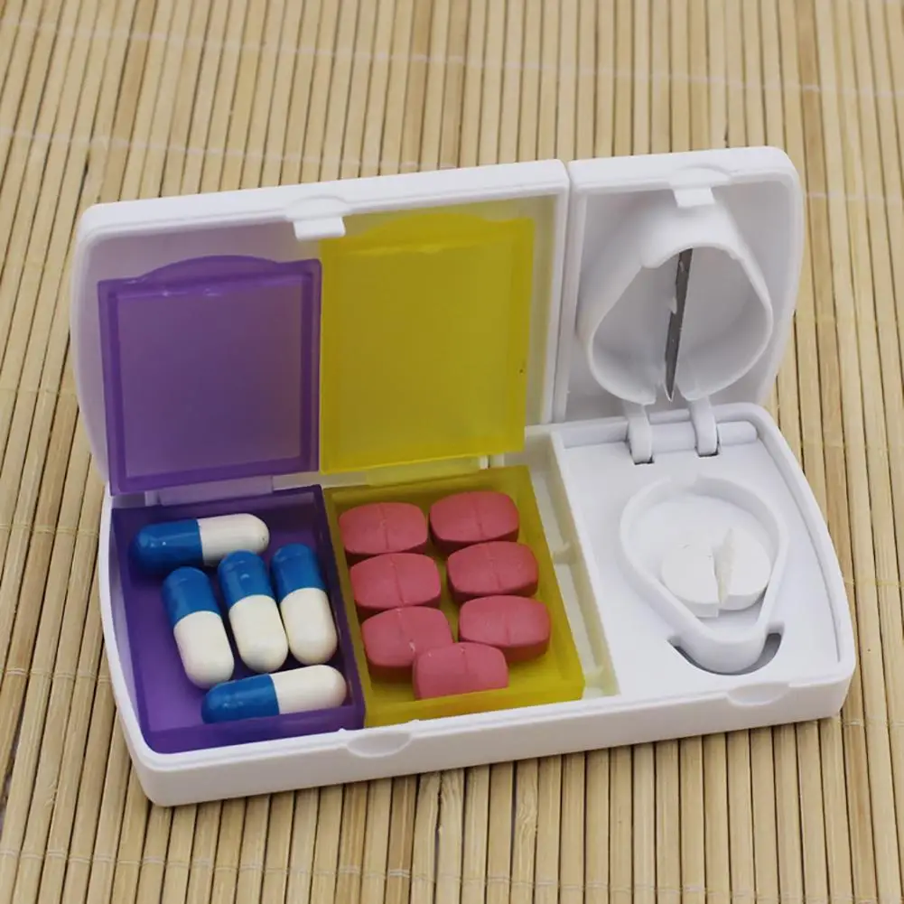 

Joylife Cut Drug Portable Creative Portable Pill Dispenser Seal Medicine Box Drug Storage Case with Blade Home Pill Case