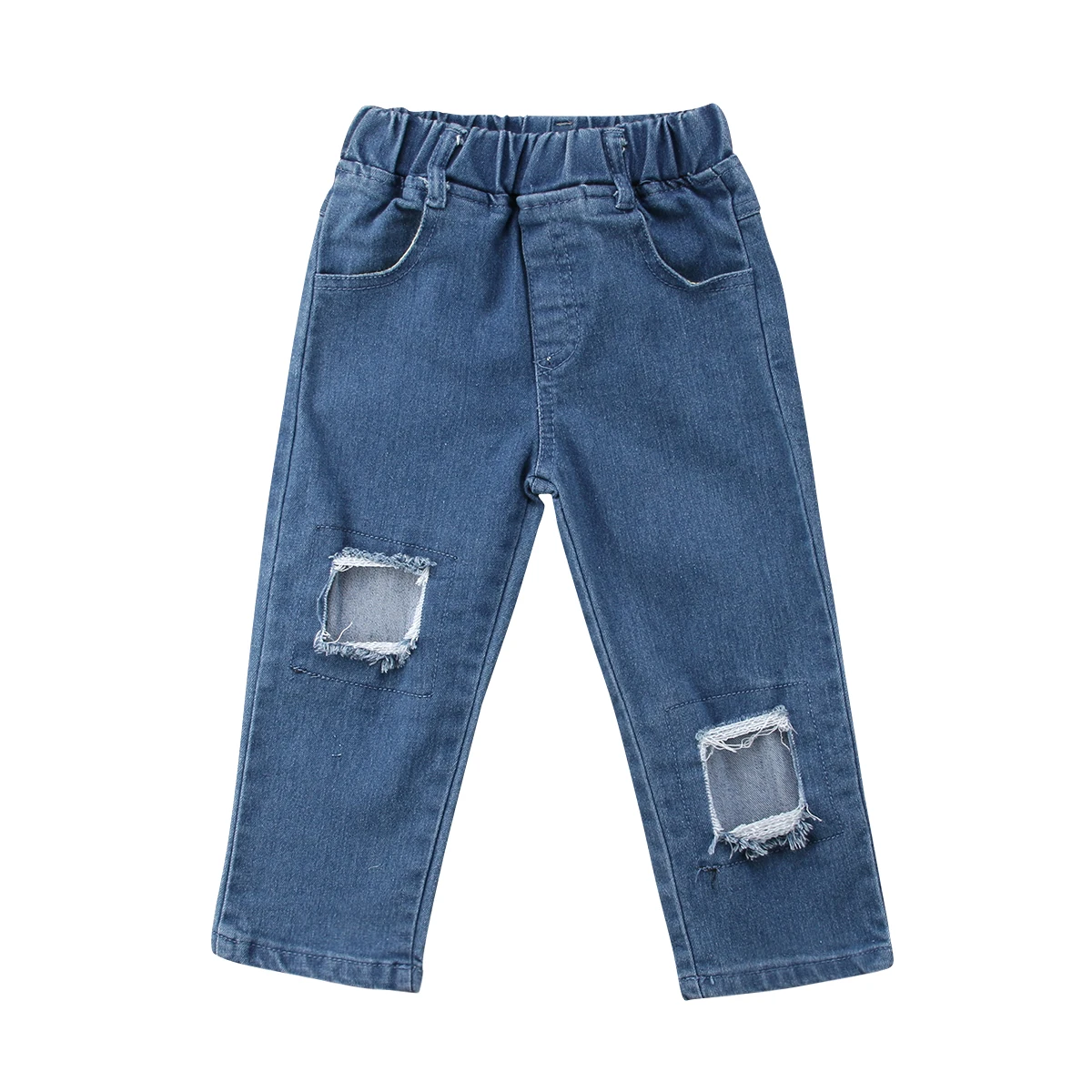 Toddler Kids Baby Girls Boys Pants Trousers Kid Denim Ripped Jeans