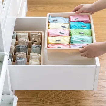 

Women Men Underwear Organizer Storage Box Case with Cover Drawer Closet Organizer Scarfs Socks Bra Organizers