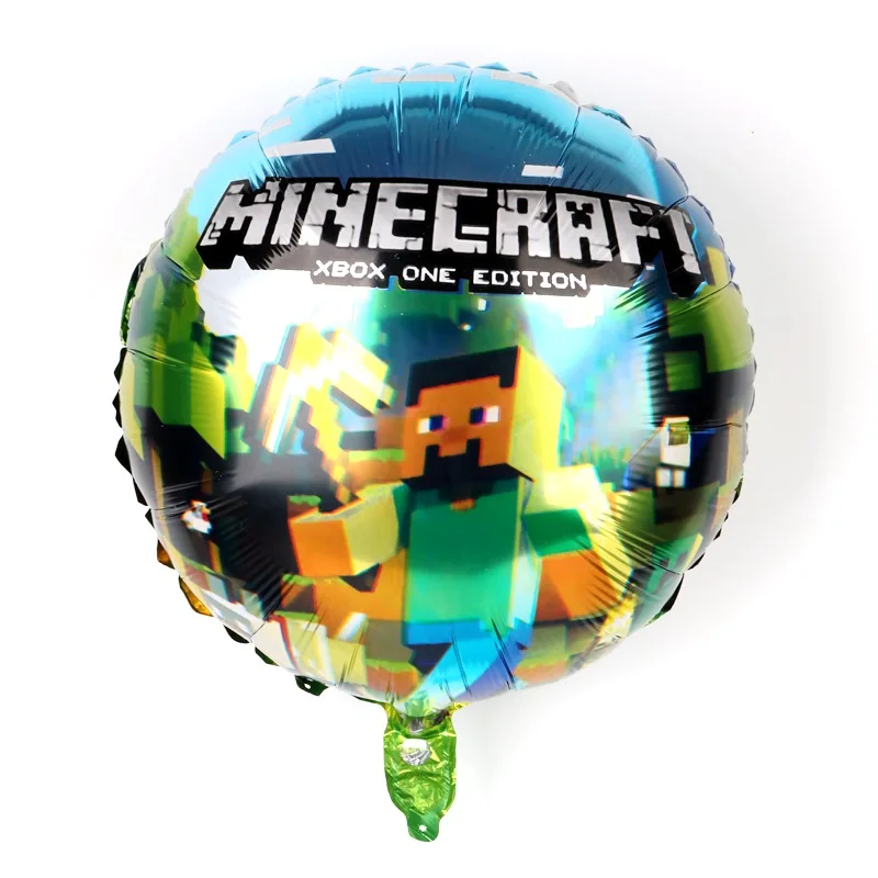 

18 Inch Minecraft Balloons Happy Birthday Party Supplies Foil Balloons Baby Shower Girl Toy Party Decoration
