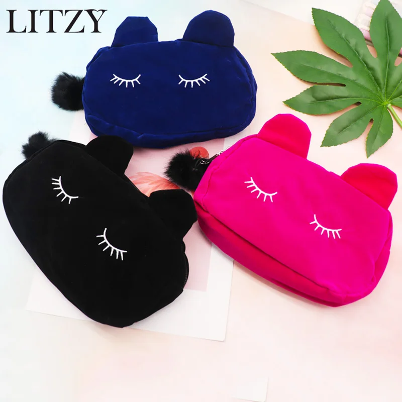 

Kawaii Plush Cat Pencil Case School Cute Pencil Cases for Girls Big Capacity Pencil Bag Fur Ball Pencil Box Stationery Supplies
