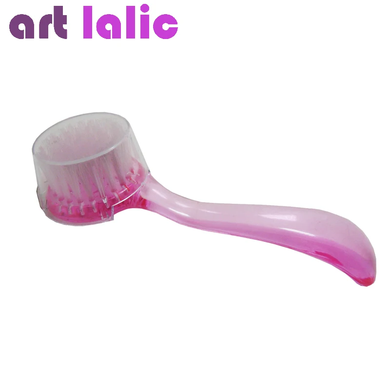 1 Pcs Plastic Nail Dust Clean Brush Cleaning Nail Art Pedicure Round